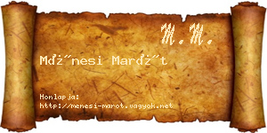 Ménesi Marót névjegykártya